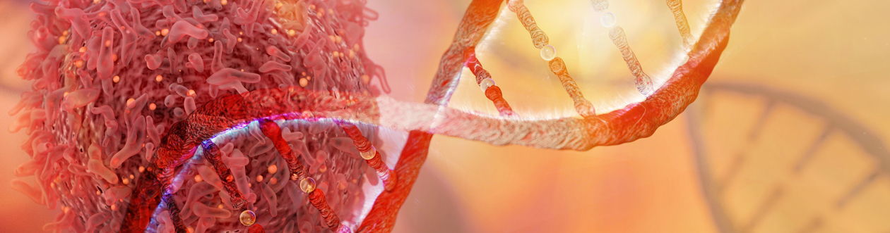 close up visual of lymphoma virus and dna