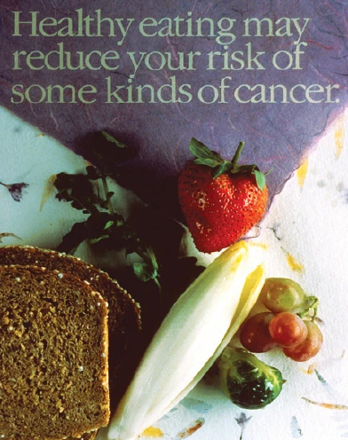 image of whole meal bread strawberry corn and grapes to promote healthy eating reduces cancer risks