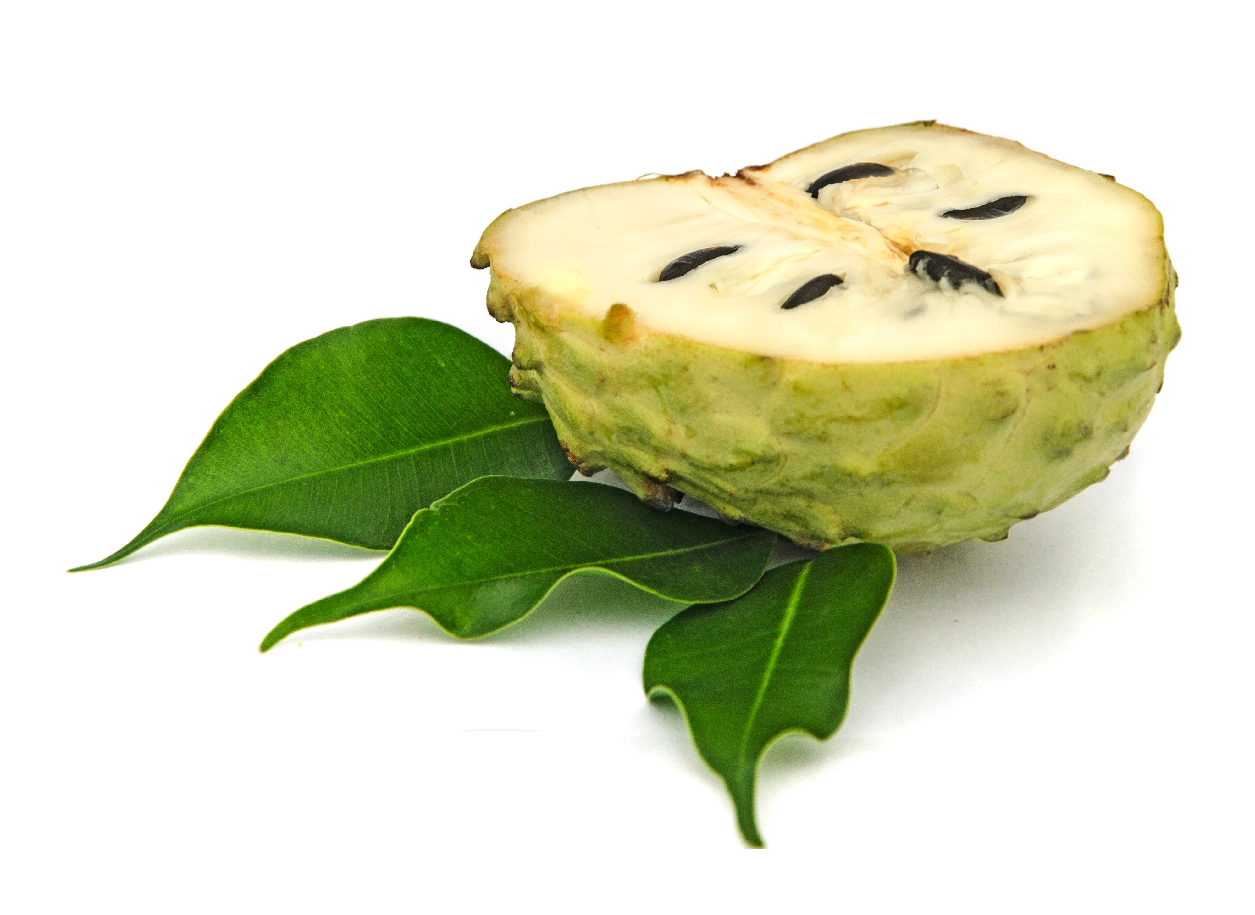 soursop section isolated on white background